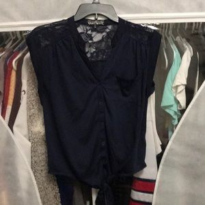 Almost Famous brand shirt with lace pattern